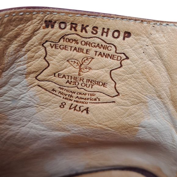 Bed Stu Onset Leather Boots Rustic Open Toe Ankle Booties Red Women's Size 8 - Picture 9 of 10